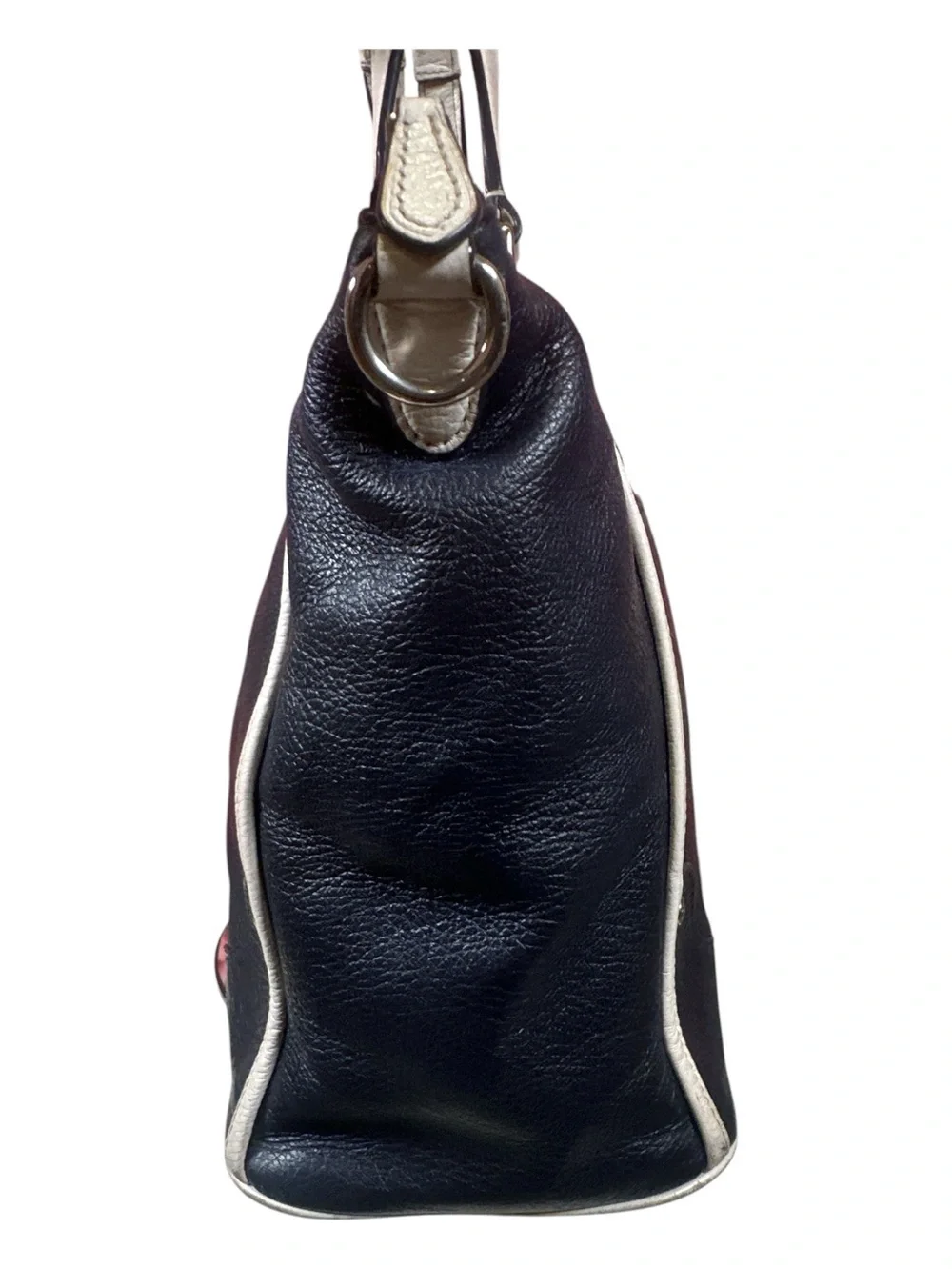 Coach Mickie Spectator Satchel Chalk and Navy Blue
